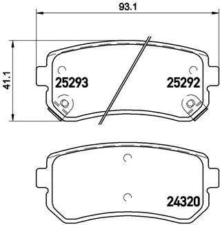 Гальмівні колодки зад. Hyundai i30 07-, Kona 17-, Tucson 18-, Kia Ceed 06-, Sportage 04- (Mando) BREMBO P 30 051