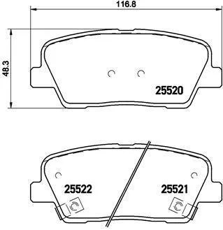 Гальмівні колодки зад. Santa Fe II/III 06-/Sorento II/III 09- (mando) BREMBO P 30 063