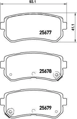 Гальмівні колодки зад. Hyundai i30 07-, Kona 17-, Tucson 18-, Kia Ceed 06-, Sportage 04- (Mando) BREMBO P 30 068 (фото 1)