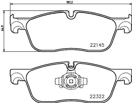 Гальмівні колодки пер. Jaguar F-PACE/XE/XF 15- BREMBO P 36 035 (фото 1)