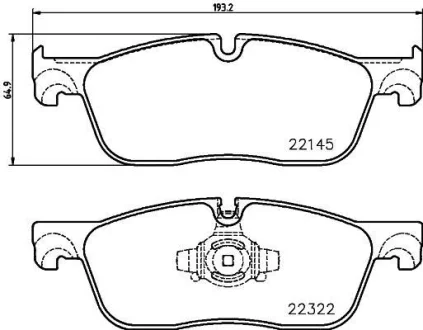 Гальмівні колодки пер. Jaguar F-PACE/XE/XF 15- BREMBO P 36 035