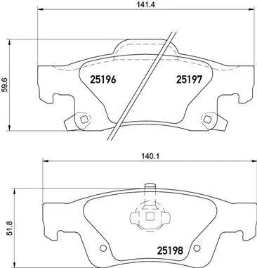 Гальмівні колодки зад. Jeep Grand Cherokee 10- BREMBO P 37 016 (фото 1)