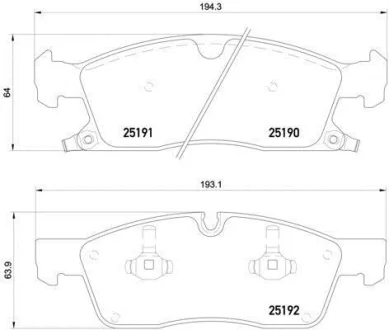 Гальмівні колодки пер. Grand Cherokee/W292//W166 10- BREMBO P 37 017
