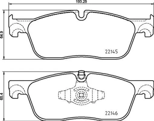 Гальмівні колодки пер. Land Rover Discovery Sport 14-/Range Rover Evoque 11- BREMBO P 44 026 (фото 1)