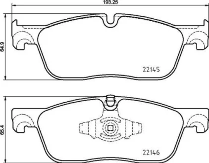 Гальмівні колодки пер. Land Rover Discovery Sport 14-/Range Rover Evoque 11- BREMBO P 44 026