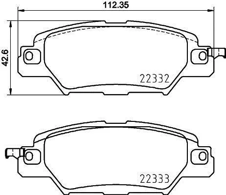 Гальмівні колодки зад. Mazda CX5 14- (Akebono) BREMBO P 49 053 (фото 1)
