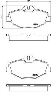 Гальмівні колодки пер. MB E-class (W211) 03-09 BREMBO P 50 049