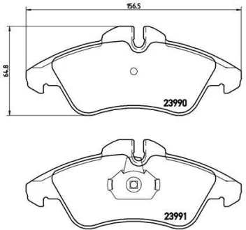 Гальмівні колодки пер. LT/Sprinter/Vito 95- BREMBO P 50 080