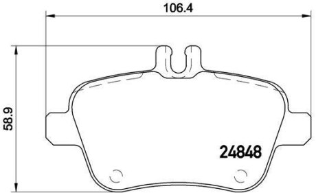Фото комплект гальмівних колодок з 4 шт. дисків BREMBO P50091 Комплект гальмівних колодок з 4 шт. дисків BREMBO P50091
