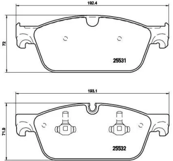 Гальмівні колодки пер. MB W166/X166 11- (Teves) BREMBO P 50 102