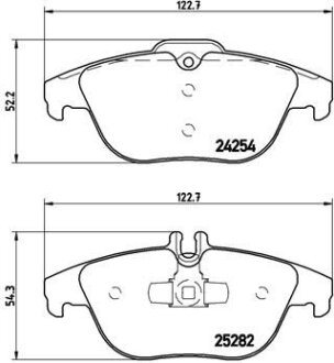 Фото комплект гальмівних колодок з 4 шт. дисків BREMBO P50104 Комплект гальмівних колодок з 4 шт. дисків BREMBO P50104