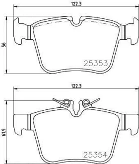 Гальмівні колодки зад. MB C-CLASS W205 13- BREMBO P 50 122