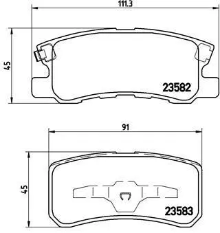 Гальмівні колодки зад. 4007/4008/ASX/C4/Caliber (04-21) BREMBO P 54 031 (фото 1)