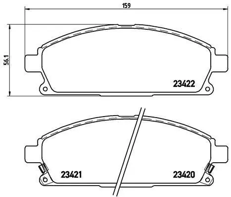 Гальмівні колодки пер. Nissan X-Trail 01-13/Pathfinder 97-04 (sumitomo) BREMBO P 56 040 (фото 1)