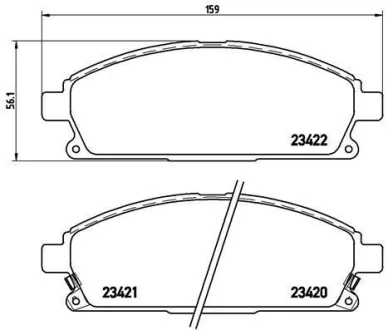 Гальмівні колодки пер. Nissan X-Trail 01-13/Pathfinder 97-04 (sumitomo) BREMBO P 56 040