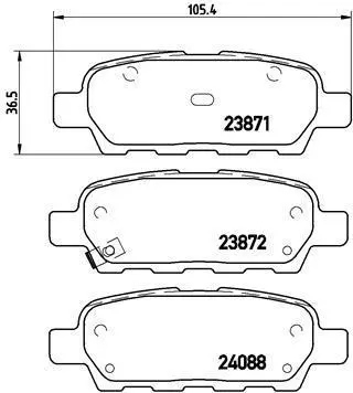 Гальмівні колодки зад. Qashqai/X-Trail 07- BREMBO P 56 046 (фото 1)