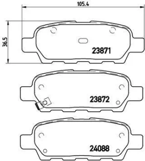 Гальмівні колодки зад. Qashqai/X-Trail 07- BREMBO P 56 046