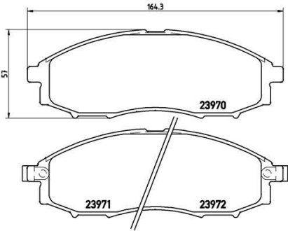 Гальмівні колодки пер. Navara/NP300/Pick UP 98- 2.4-3.2 BREMBO P 56 049