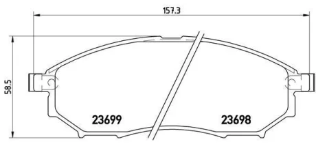 Гальмівні колодки пер. Navara 05- (Sumitomo) BREMBO P 56 058