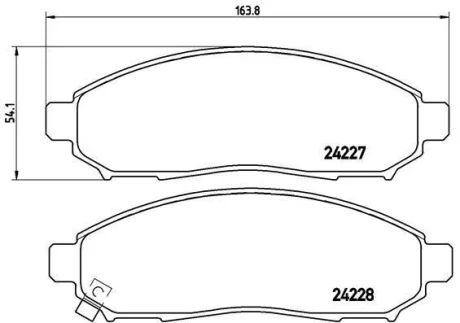 Гальмівні колодки пер. Nissan Navara 2,5dCi 05- BREMBO P 56 059
