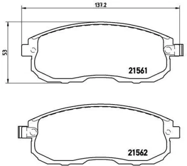 Гальмівні колодки пер. Cube/Juke/Latitude/SX4/Teana (06-21) BREMBO P 56 065