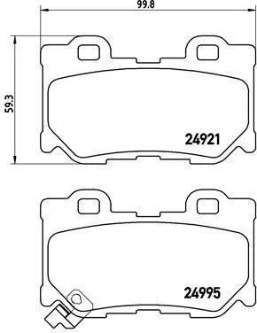 Гальмівні колодки зад. Infiniti FX 08-/Q60/QX70 13- BREMBO P 56 095 (фото 1)