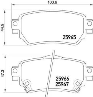 Гальмівні колодки зад. Nissan X-Trail/Qashqai II 13- (TRW) BREMBO P 56 098