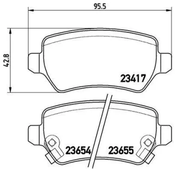 Гальмівні колодки зад. Combo 05-/Astra G/H BREMBO P 59 038