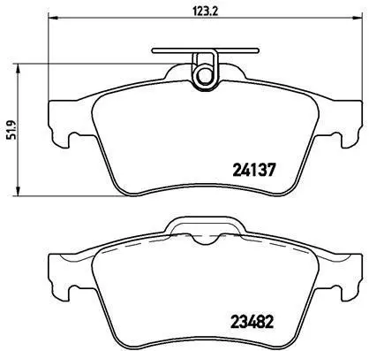 Гальмівні колодки зад. Connect 02-13 BREMBO P 59 042 (фото 1)