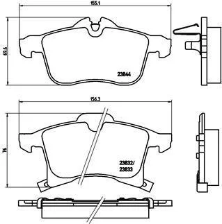 Гальмівні колодки пер. Astra G 98-05 (ATE) BREMBO P 59 045