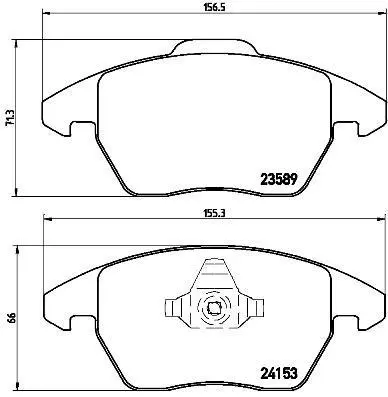 Гальмівні колодки пер. Citroen C4 / Peugeot 207/208/307/308/3008 / Jetta IV 08-/Polo 09- (Teves) BREMBO P 61 076 (фото 1)