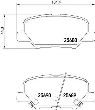 Гальмівні колодки зад. ASX/Outlander/C4/6/4008 12- (Akebono) BREMBO P 61 111 (фото 1)