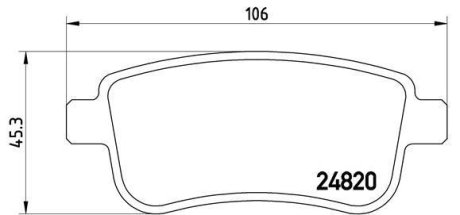 Гальмівні колодки зад. Megane III/Fluence 08- BREMBO P 68 041