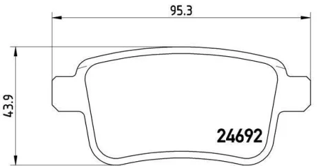 Гальмівні колодки зад. Kangoo 08- BREMBO P 68 043