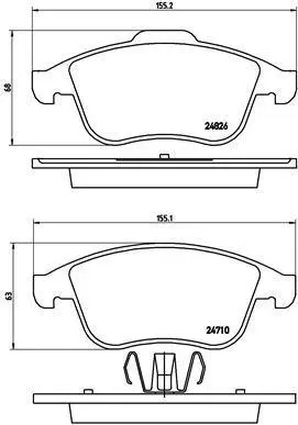 Гальмівні колодки пер. Megane III 08-/Scenic 09- (ATE) BREMBO P 68 047 (фото 1)