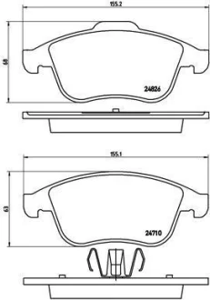 Гальмівні колодки пер. Megane III 08-/Scenic 09- (ATE) BREMBO P 68 047