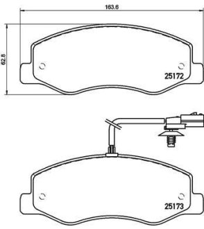 Гальмівні колодки зад. Master/Movano 10- (спарка) BREMBO P 68 061