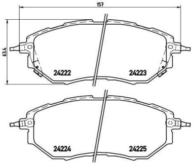 Гальмівні колодки пер. Subaru Legacy IV/Outback 03- (akebono) BREMBO P 78 017