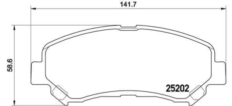 Гальмівні колодки пер. X-Trail/Qashqai 07- (Akebono) BREMBO P 79 028