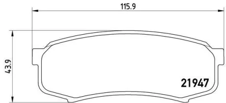 Гальмівні колодки зад. Toyota Land Cruiser 84- BREMBO P 83 024