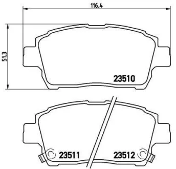 Гальмівні колодки пер. Toyota Yaris/Prius 99-05 (akebono) BREMBO P 83 051