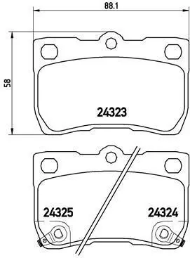 Гальмівні колодки зад. Lexus GS 05-/IS 05- (NBK) BREMBO P 83 073 (фото 1)