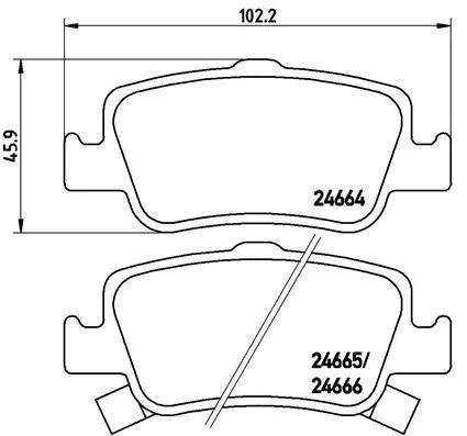 Гальмівні колодки зад. Toyota Auris 07-12/Corolla 13- (bosch) BREMBO P 83 080 (фото 1)