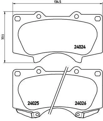 Гальмівні колодки пер. Toyota Land Cruiser/Hilux VII/Lexus GX/ MITSUBISHI PAJERO 01- (sumitomo) BREMBO P 83 102 (фото 1)