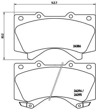 Гальмівні колодки пер. Toyota Land Cruiser 08- (advics) BREMBO P 83 107 (фото 1)