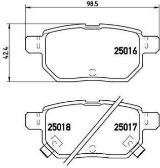 Гальмівні колодки зад. Toyota Corolla/Yaris 05- (Akebono) BREMBO P 83 133