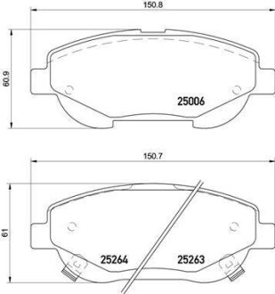 Фото комплект гальмівних колодок BREMBO P83148 Комплект гальмівних колодок BREMBO P83148