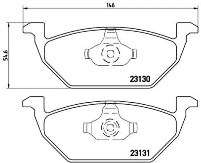 Гальмівні колодки пер. Caddy III 04-/Golf IV-VI 97-/Octavia/A3 96- (ATE) BREMBO P 85 041