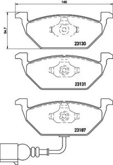 Комплект гальмівних колодок передн, AUDI A2, A3 SEAT ALTEA, ALTEA XL, CORDOBA, IBIZA III, IBIZA IV, IBIZA IV SC, IBIZA IV ST, LEON, TOLEDO II, TOLEDO III SKODA CITIGO 1.0-Electric 09.96- BREMBO P 85 072