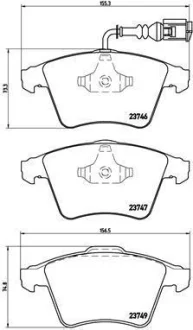 Гальмівні колодки пер. T5 03- (R16) BREMBO P 85 081